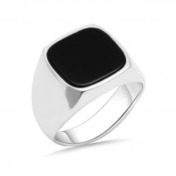 Oniks Taşlı Model 925 Ayar Erkek Gümüş Yüzük
