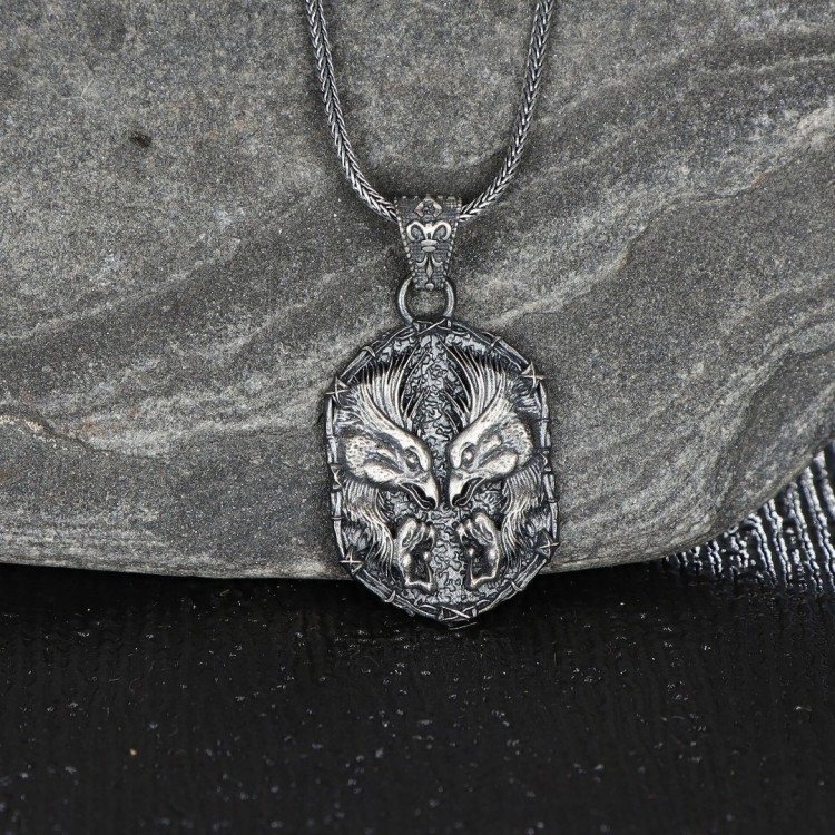 Kartal İşlemeli 925 Ayar Gümüş Kolye