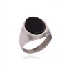 Oval Oniks Taşlı Eskitme Model Erkek Gümüş Yüzük