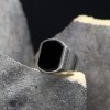 Oniks Taşlı Eskitme Model Erkek Gümüş Yüzük