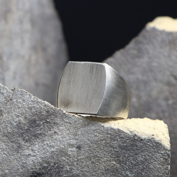 Eskitme Model Sade Tasarım Erkek Gümüş Yüzük
