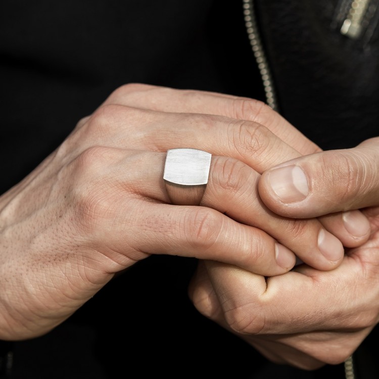 Eskitme Model Sade Tasarım Erkek Gümüş Yüzük