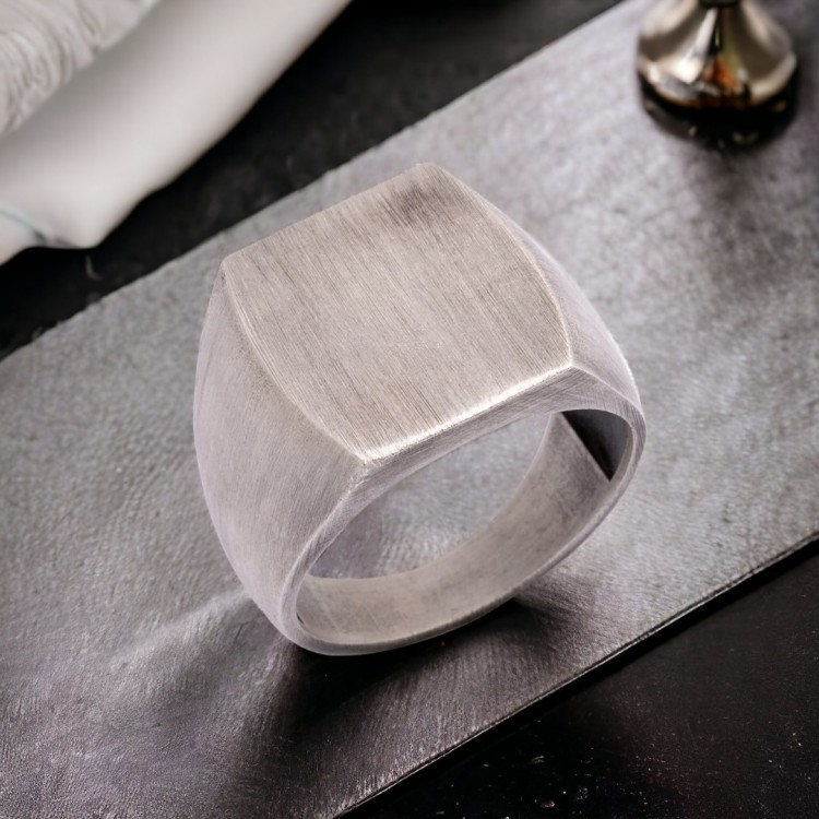 Eskitme Model Sade Tasarım Erkek Gümüş Yüzük