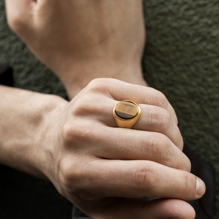 Altın Kaplama Oval Kaplangözü Taşlı Erkek Gümüş Yüzük Altın Kaplama Oval Kaplangözü Taşlı Erkek Gümüş Yüzük