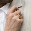Altın Kaplama Oniks Taşlı Erkek Gümüş Yüzük Altın Kaplama Oniks Taşlı Erkek Gümüş Yüzük