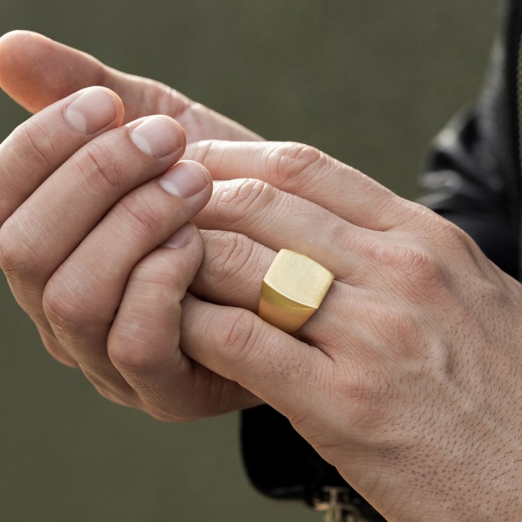 Rodyum  Kaplamalı  Erkek Gümüş Yüzük