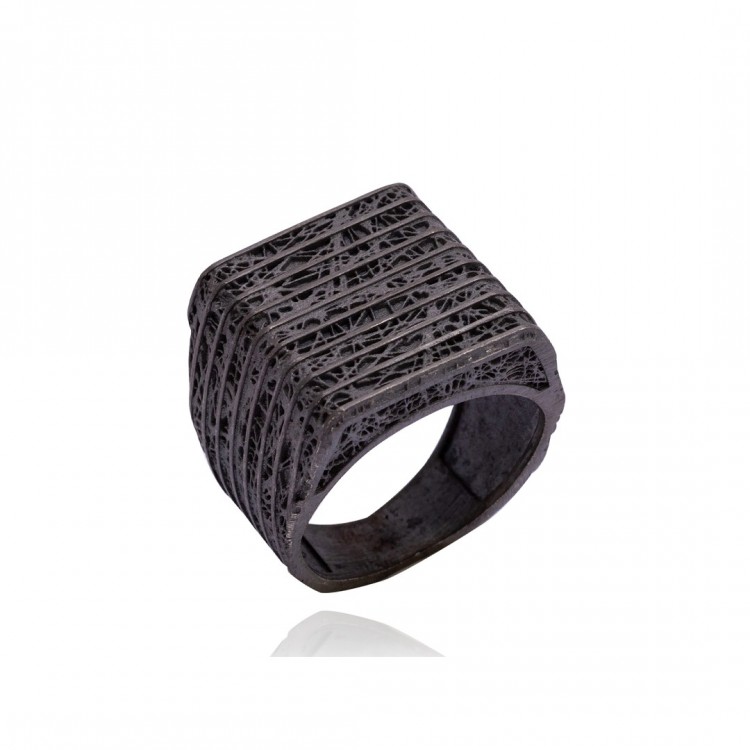 Rodyum Kaplamalı Erkek Gümüş Yüzük