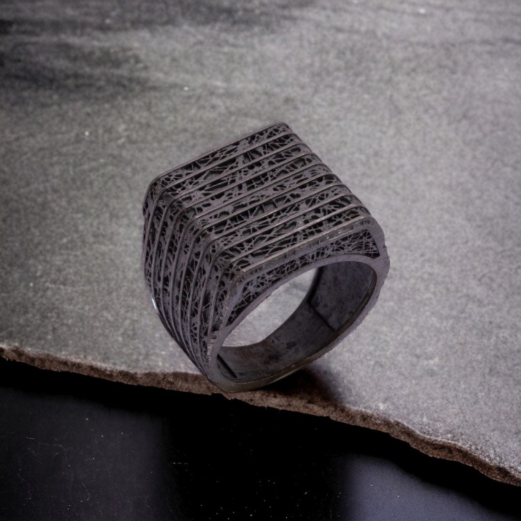 Rodyum Kaplamalı Erkek Gümüş Yüzük