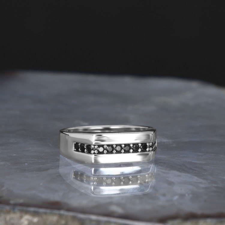 Zirkon Taşlı 925 Ayar Erkek Gümüş Yüzük