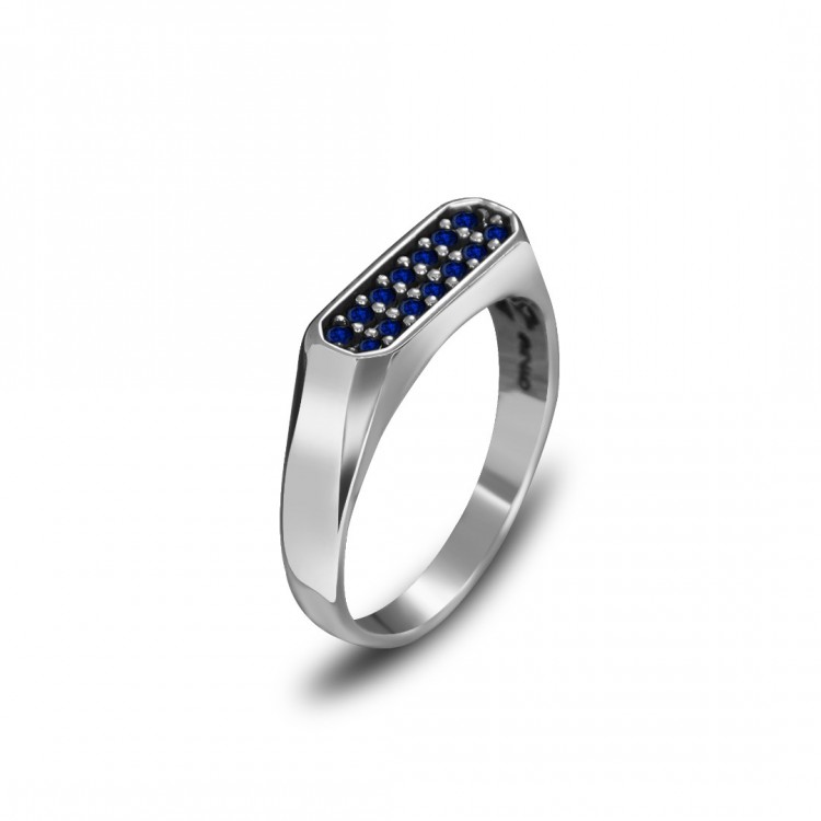 Zirkon Taşlı Erkek Gümüş Yüzük