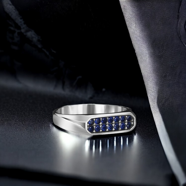 Zirkon Taşlı Erkek Gümüş Yüzük