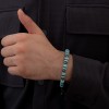 Firuze Ve Hematit Taşlı Erkek Gümüş Bileklik